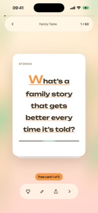 Family Table: A card from the Family Table deck.